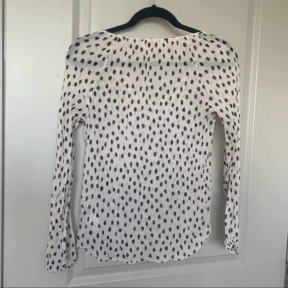 kate spade silk long sleeve polka dot blouse size 2 - Picture 3 of 11